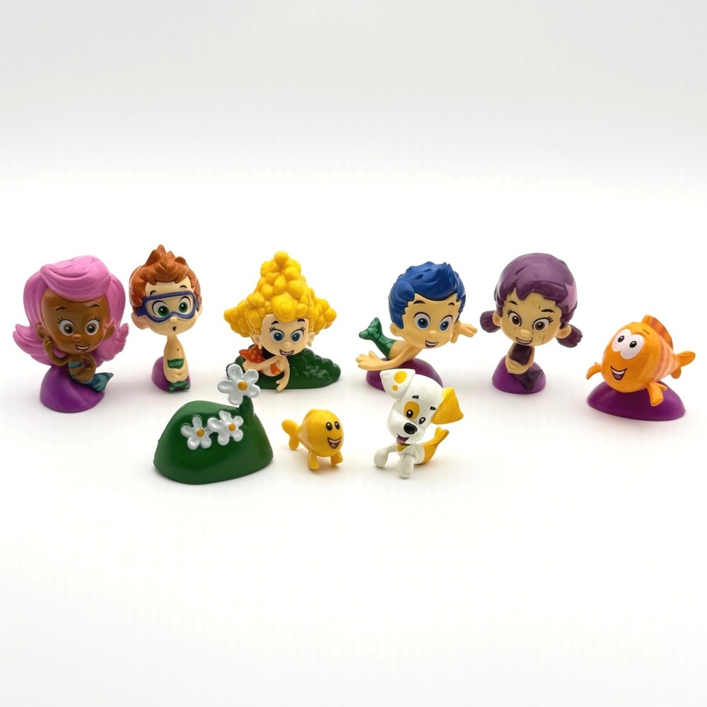 Nickelodeon Bubble Guppies Figure Lot Molly Gil Bubble Puppy 2013 Viacom 9pcs